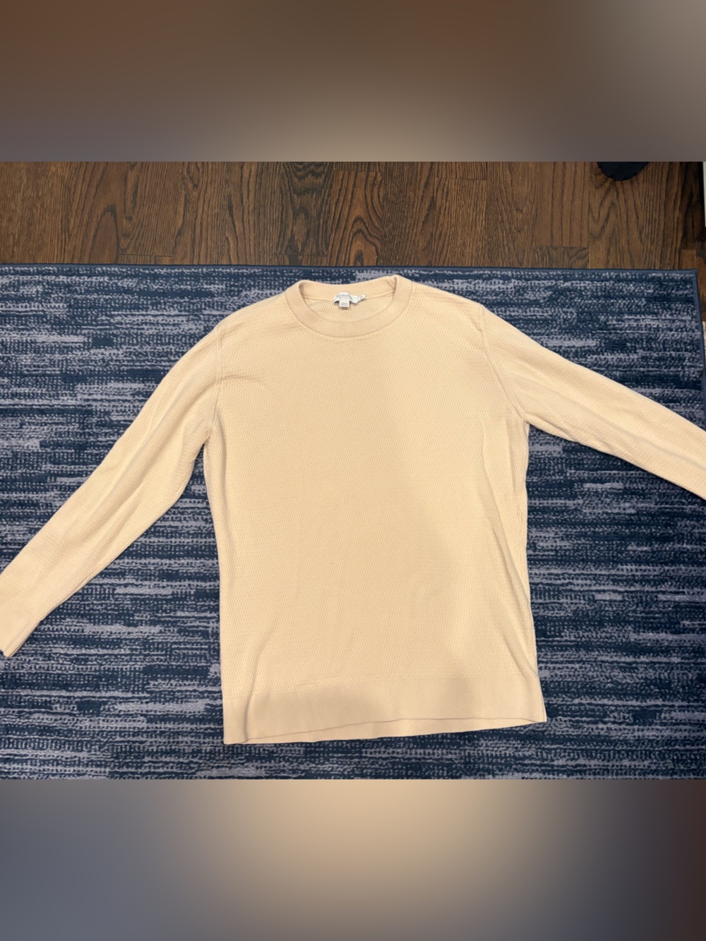 Sunspel Cream Long-Sleeve Waffle Knit Shirt